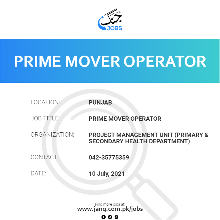 Prime Mover Operator