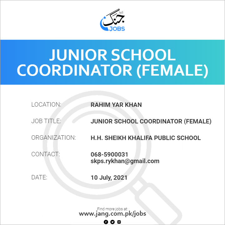 Junior School Coordinator (Female)