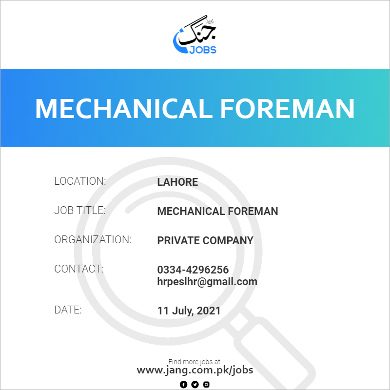 Mechanical Foreman