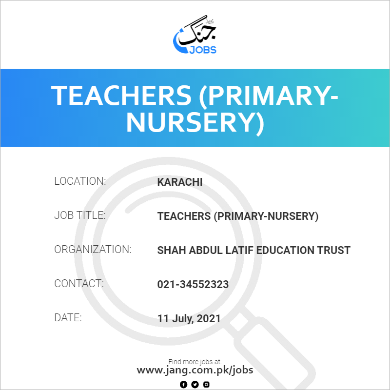 Teachers (Primary-Nursery)