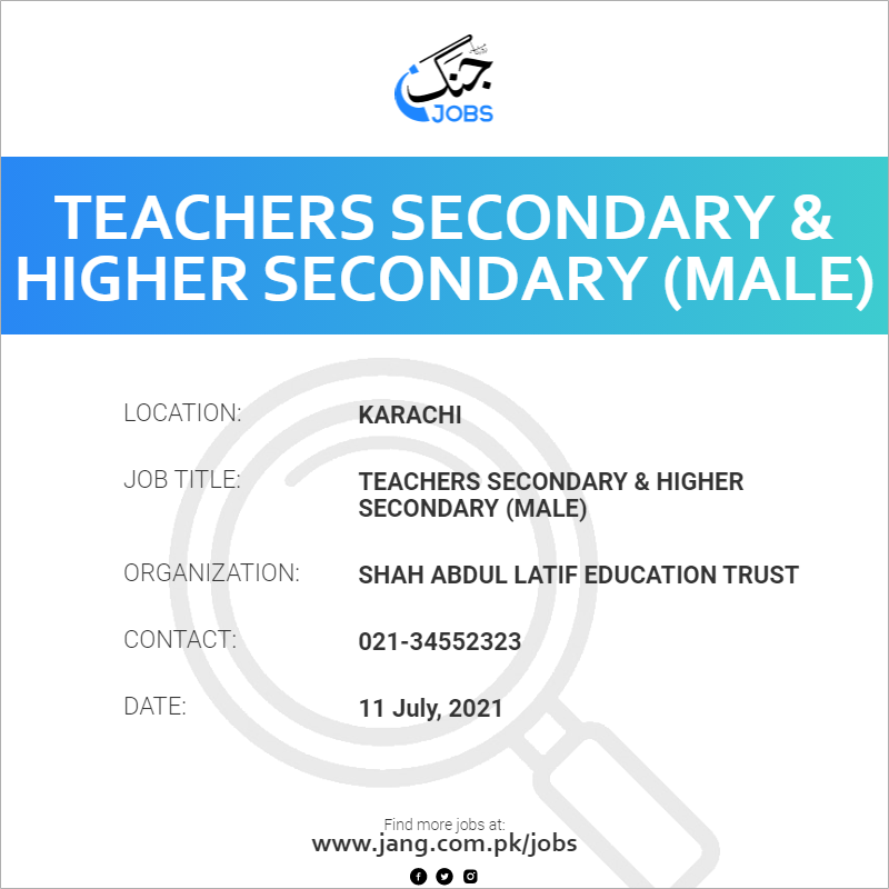 Teachers Secondary & Higher Secondary (Male)