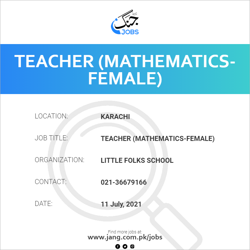 Teacher (Mathematics-Female)