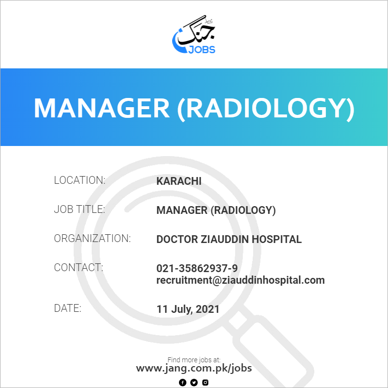 Manager (Radiology) 