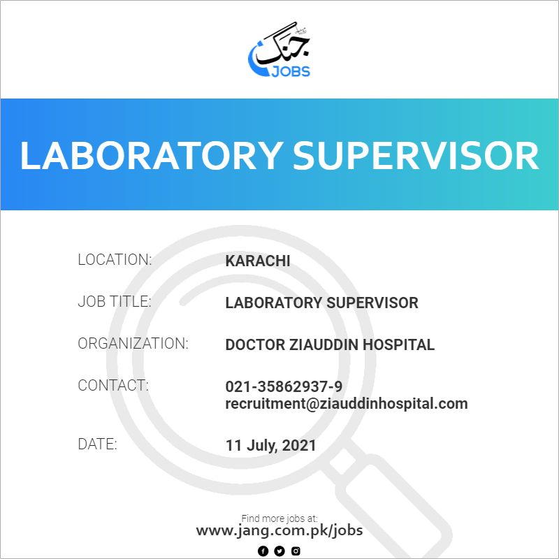 Laboratory Supervisor 