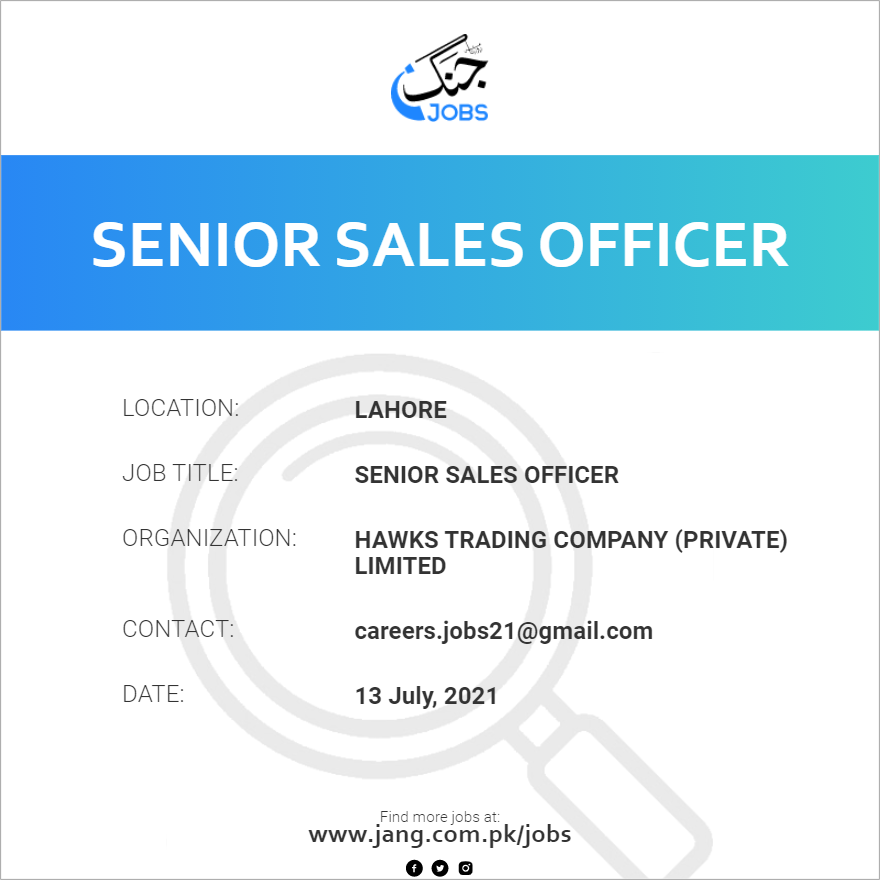 Senior Sales Officer