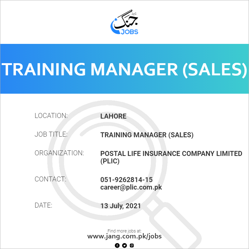 Training Manager (Sales)