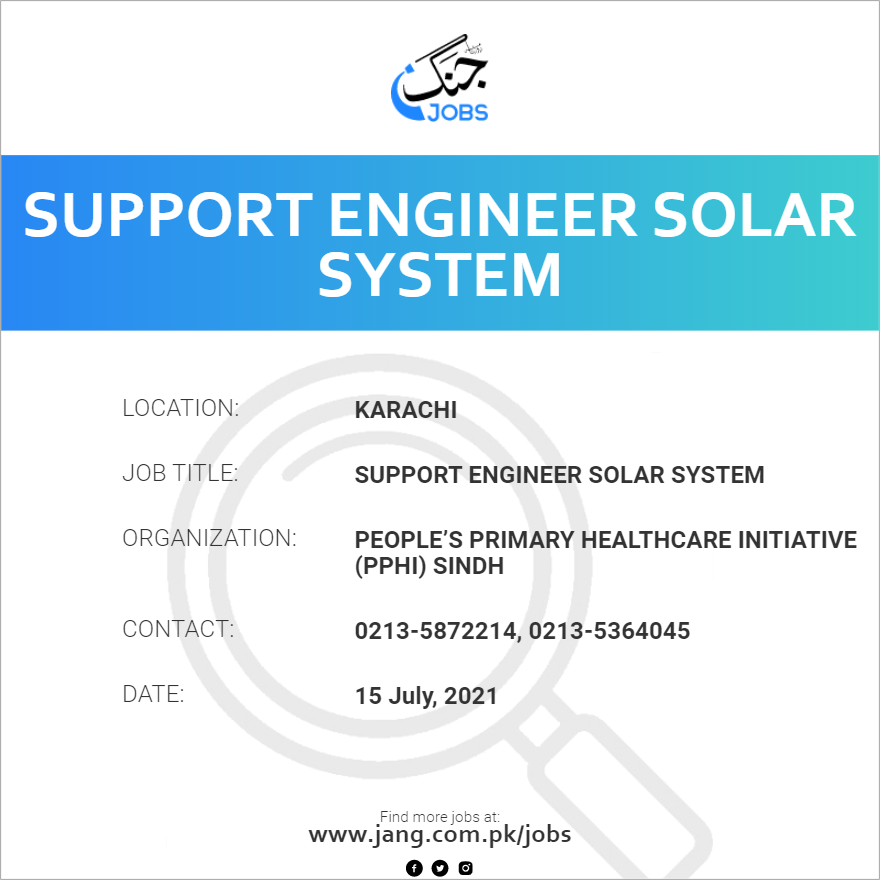 Support Engineer Solar System