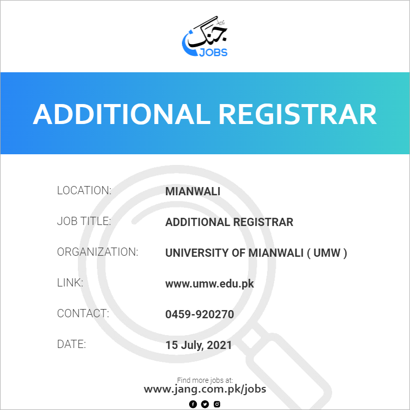 Additional Registrar 