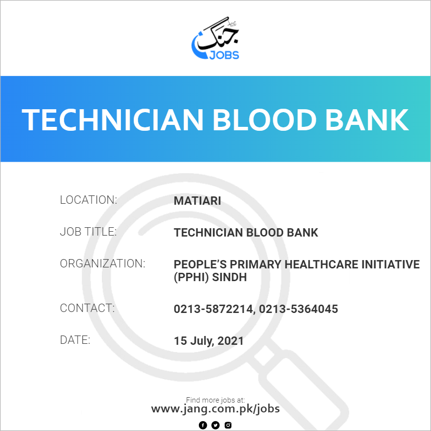 Technician Blood Bank