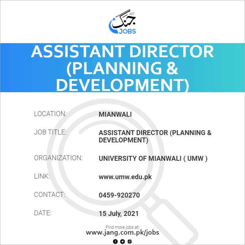 Assistant Director (Planning & Development) 