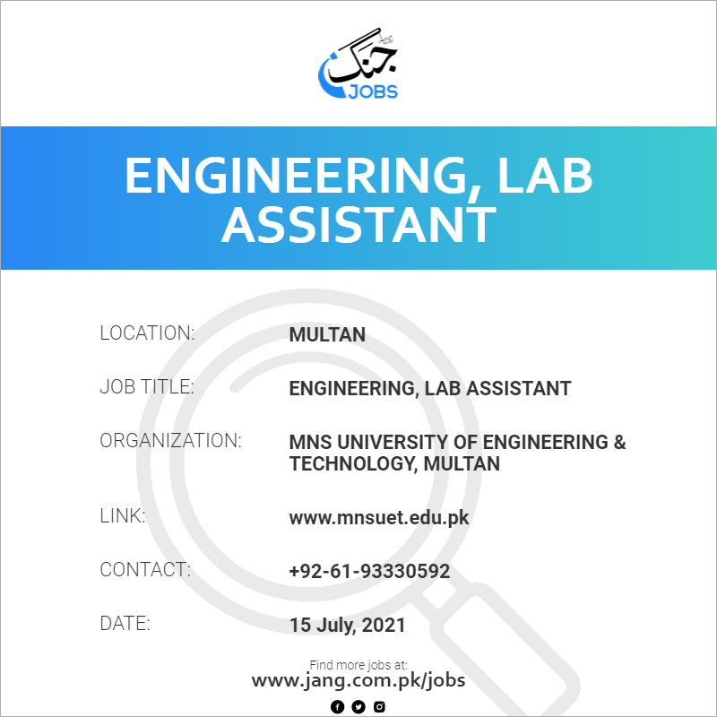 Engineering, Lab Assistant 