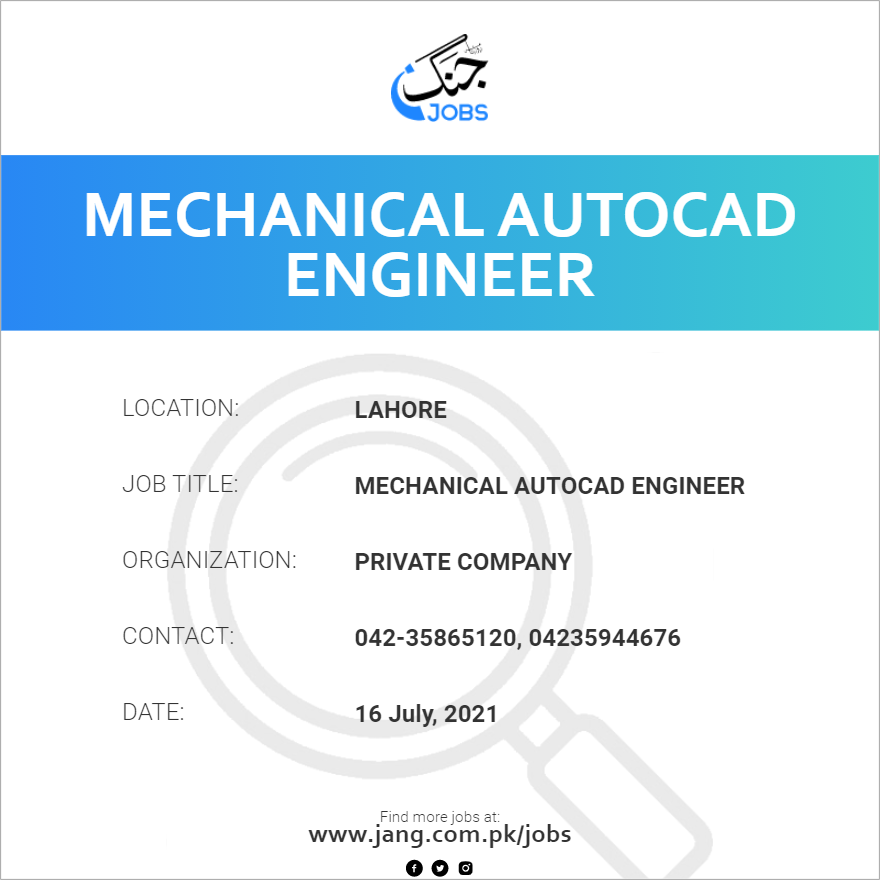 Mechanical Autocad Engineer