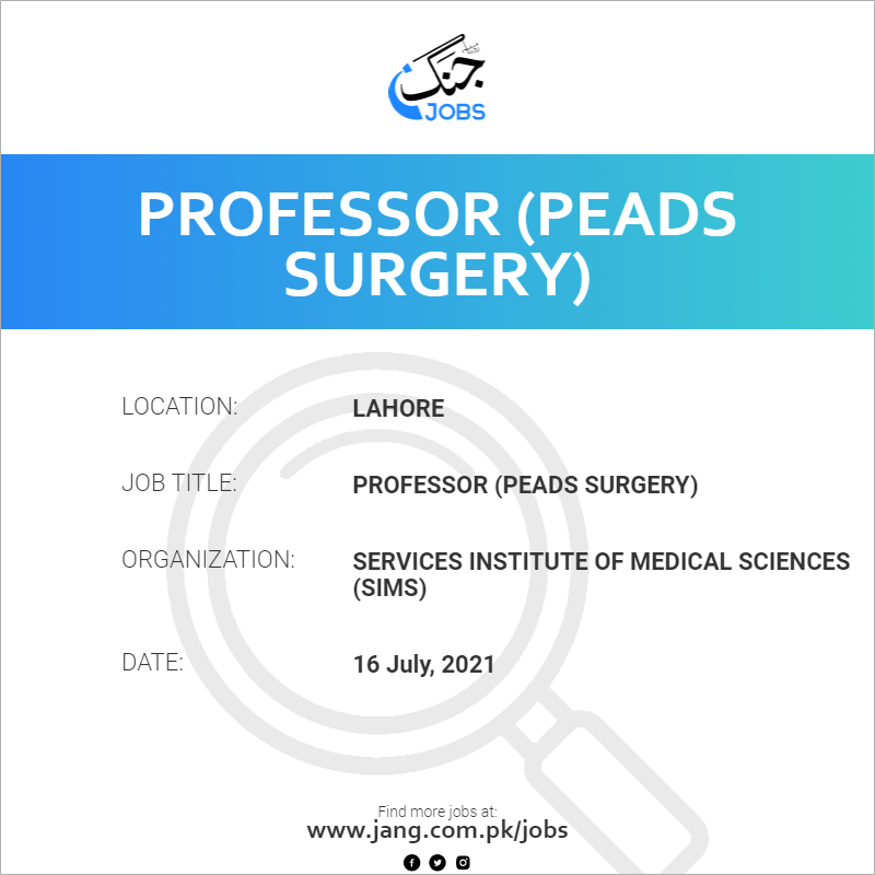 Professor (Peads Surgery)