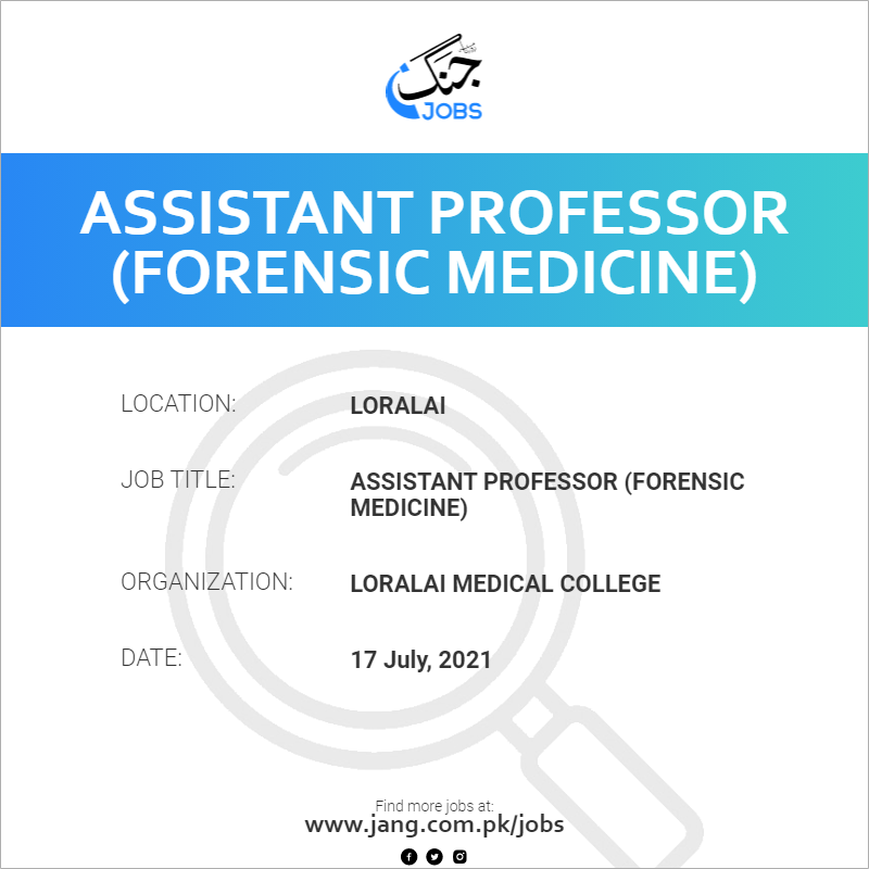 Associate Professor (Forensic Medicine)