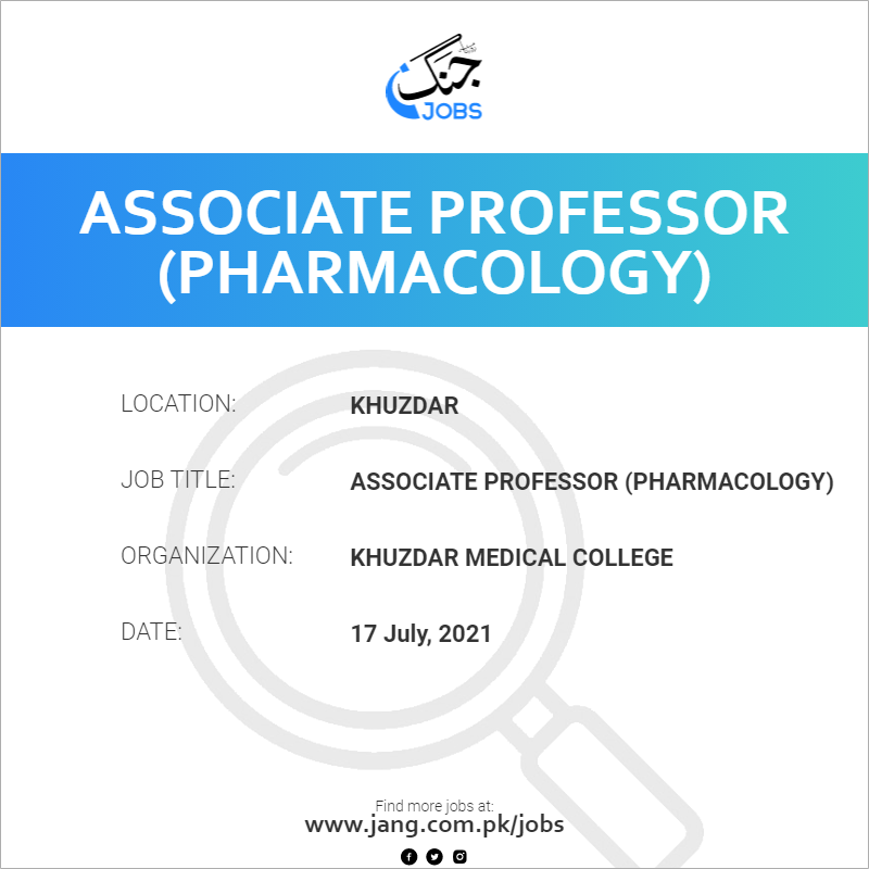 Associate Professor (Pharmacology)