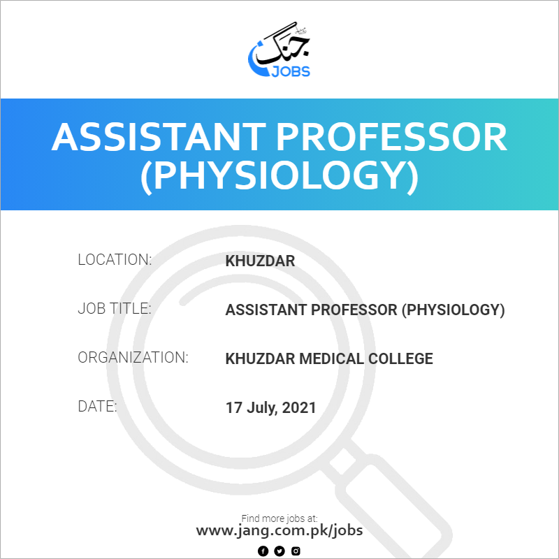 Assistant Professor (Physiology)