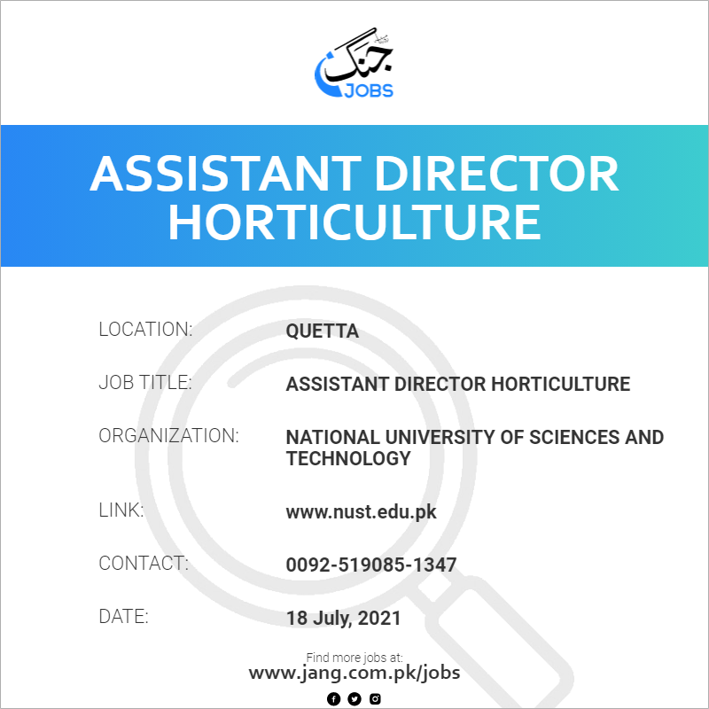 Assistant Director Horticulture