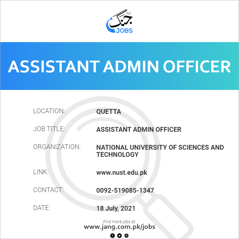 Assistant Admin Officer Job - National University Of ...