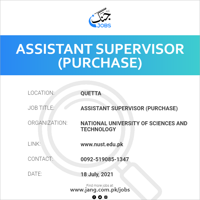 Assistant Supervisor (Purchase)
