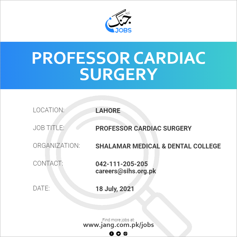 Professor Cardiac Surgery