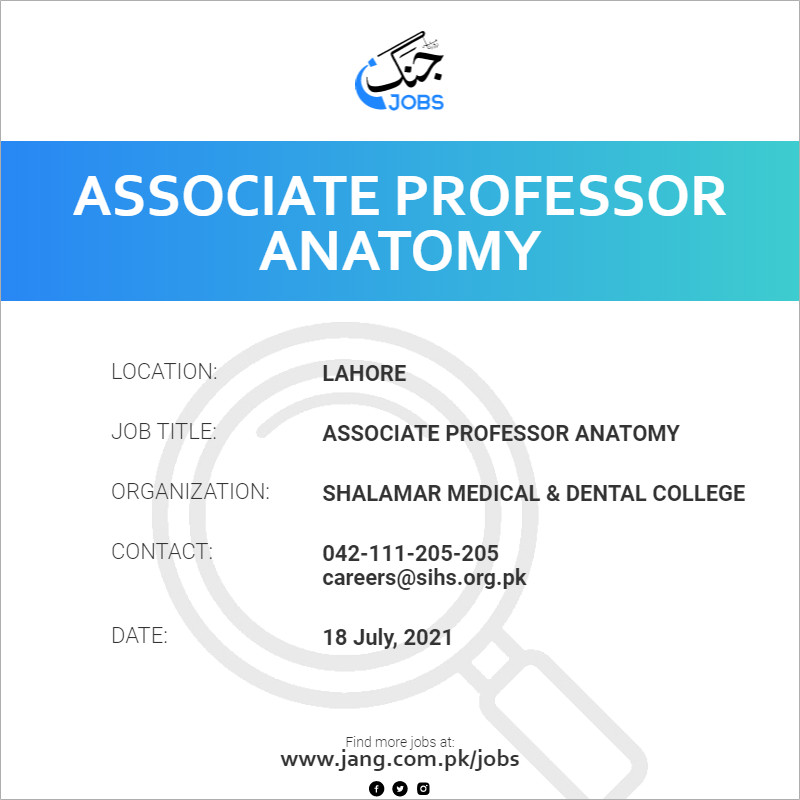 Associate Professor Anatomy