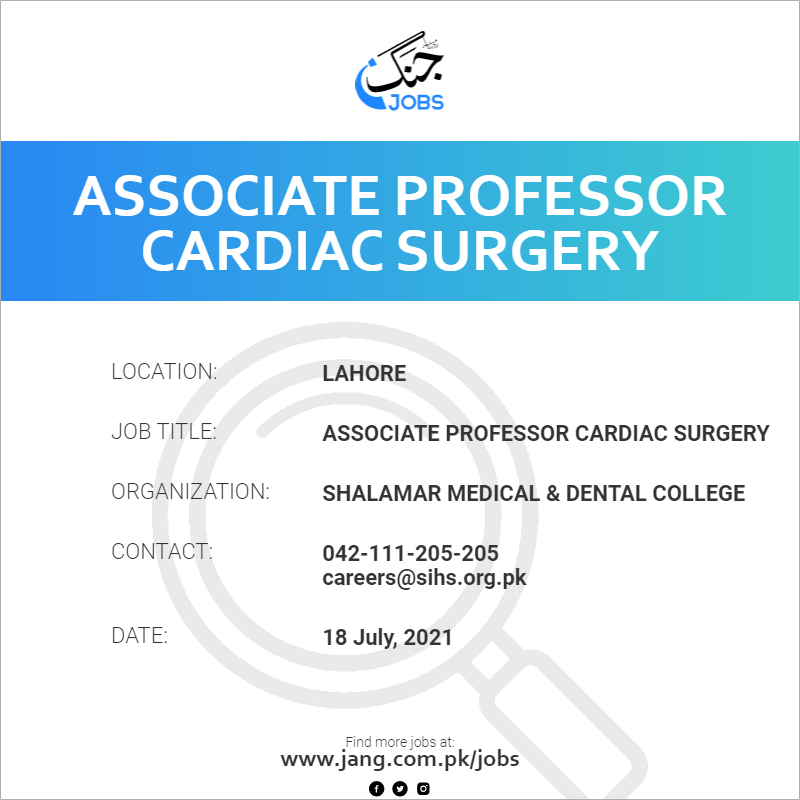 Associate Professor Cardiac Surgery