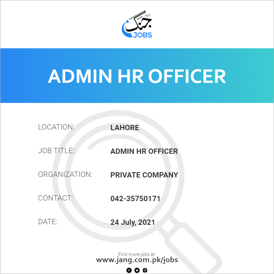 Admin HR Officer