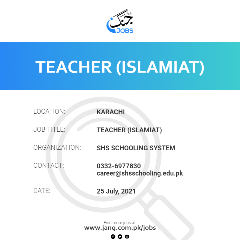 Teacher (Islamiat)