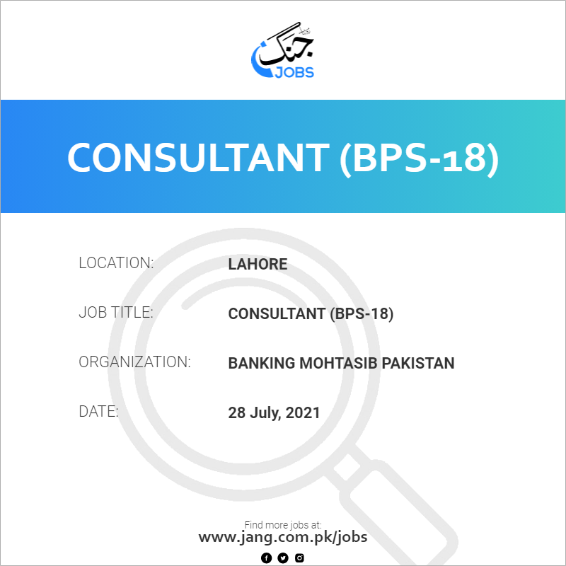 Consultant (BPS-18)