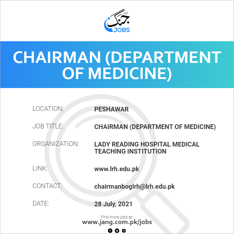 Chairman (Department Of Medicine)