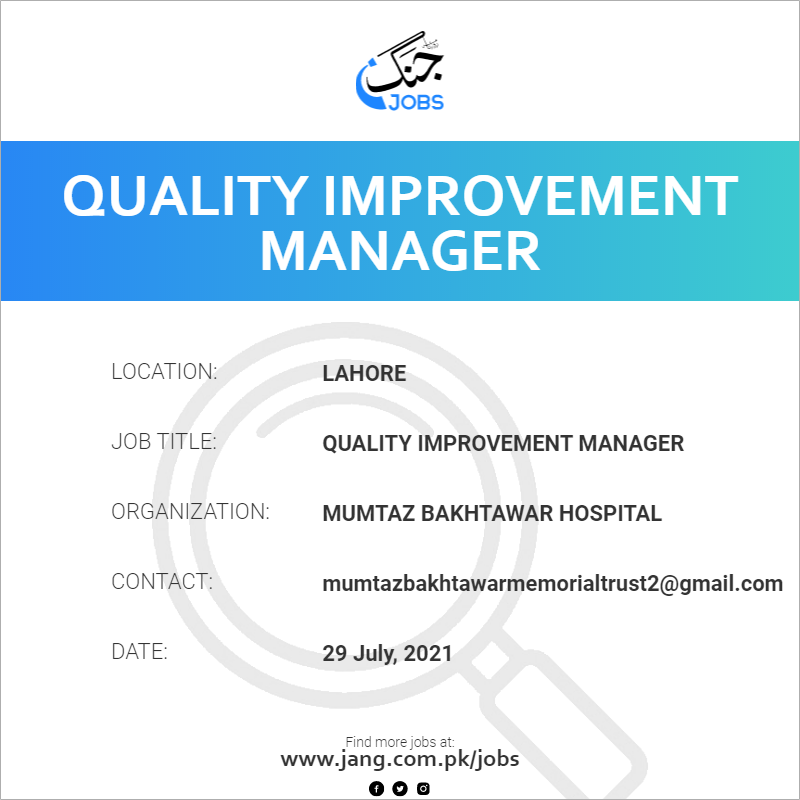 Quality Improvement Manager