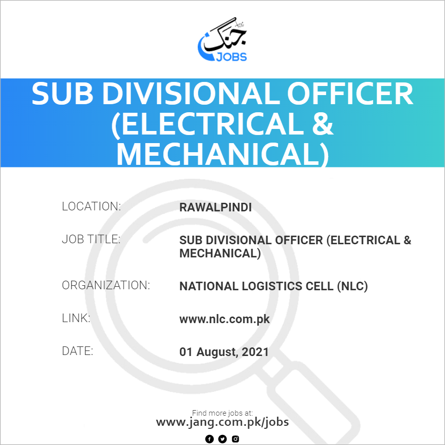 Sub Divisional Officer (Electrical & Mechanical)