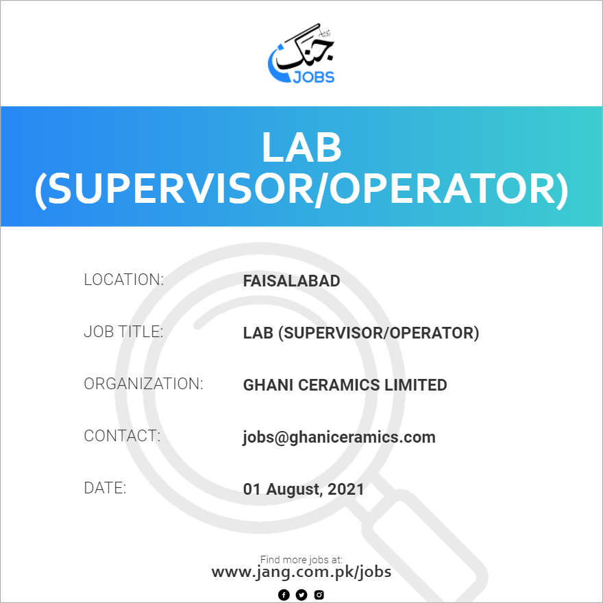 Lab (Supervisor/Operator)