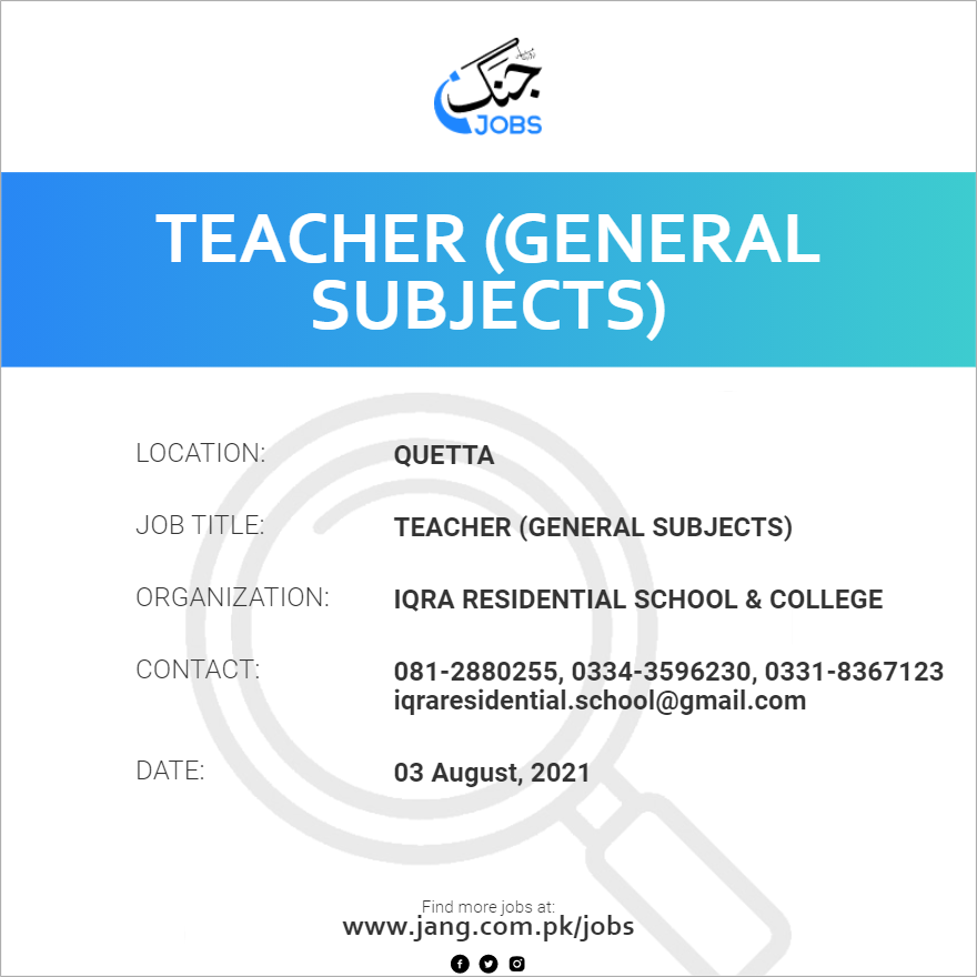 Teacher (General Subjects)