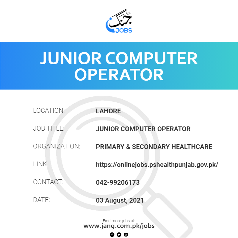 Junior Computer Operator 