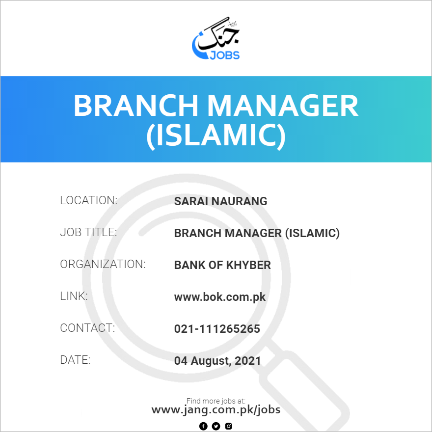 Branch Manager (Islamic)