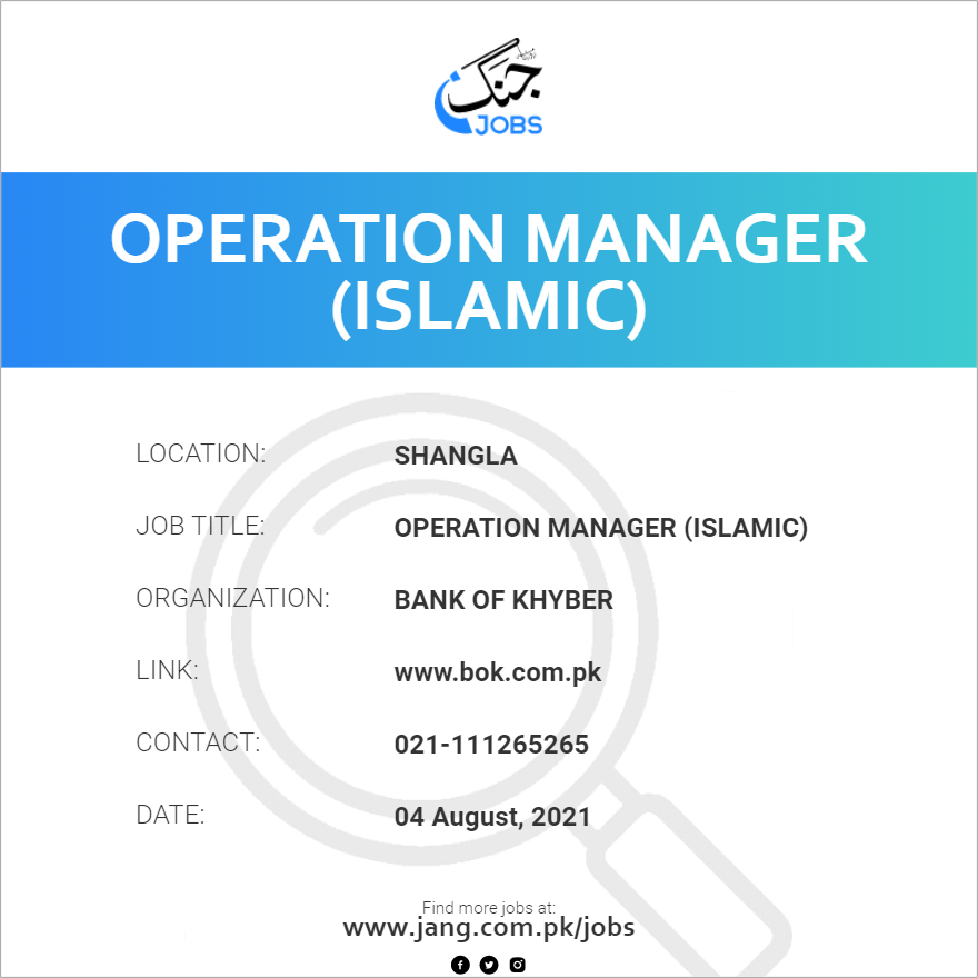 Operation Manager (Islamic)