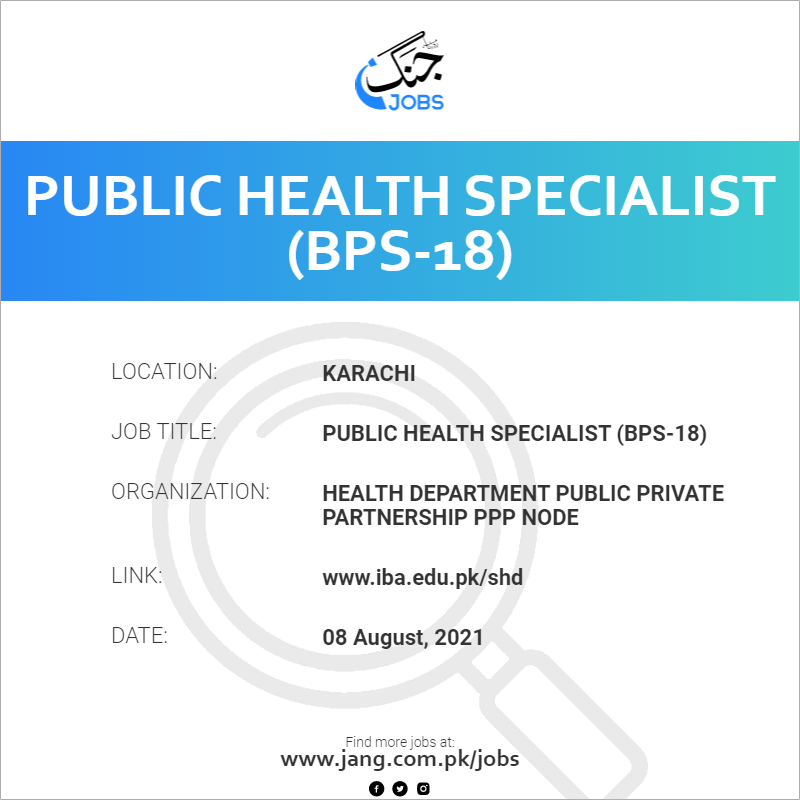 Public Health Specialist (BPS-18)