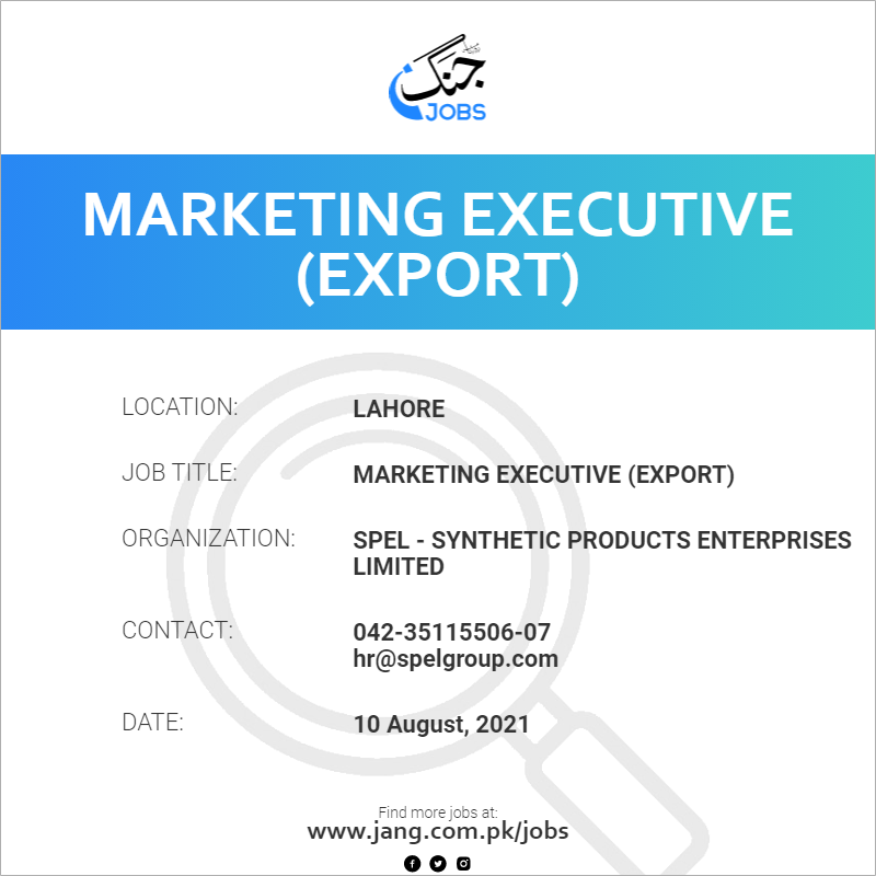Marketing Executive (Export)