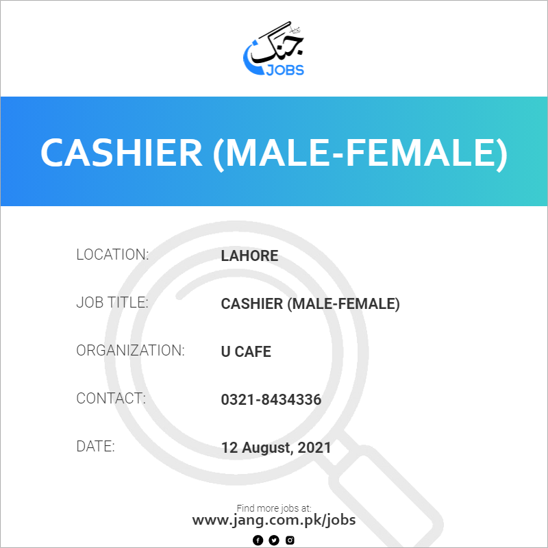 Cashier (Male-Female)