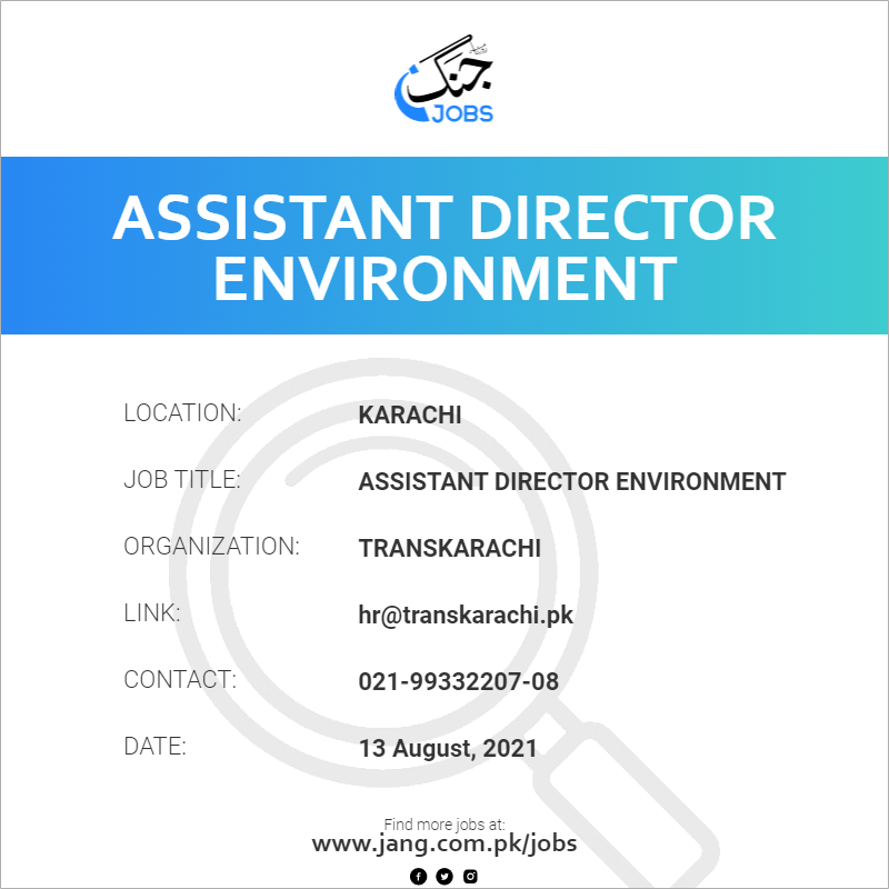 Assistant Director Environment