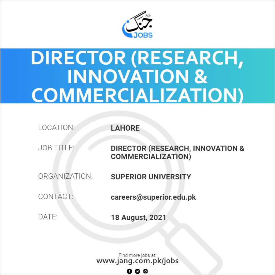 Director (Research, Innovation & Commercialization)