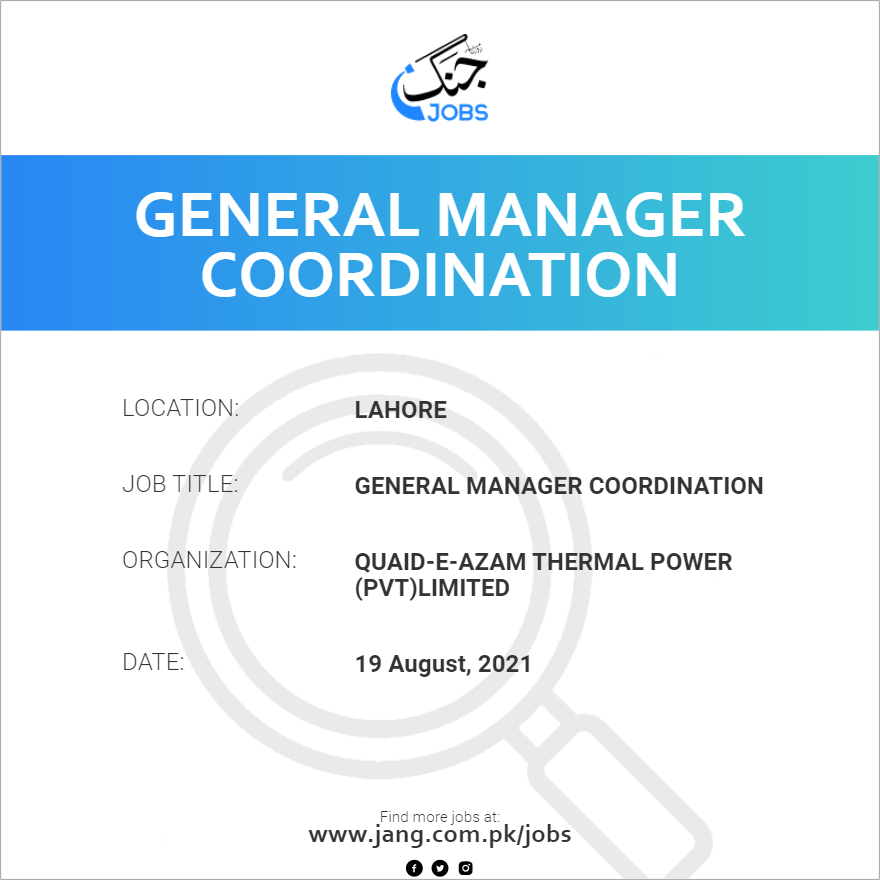 General Manager Coordination