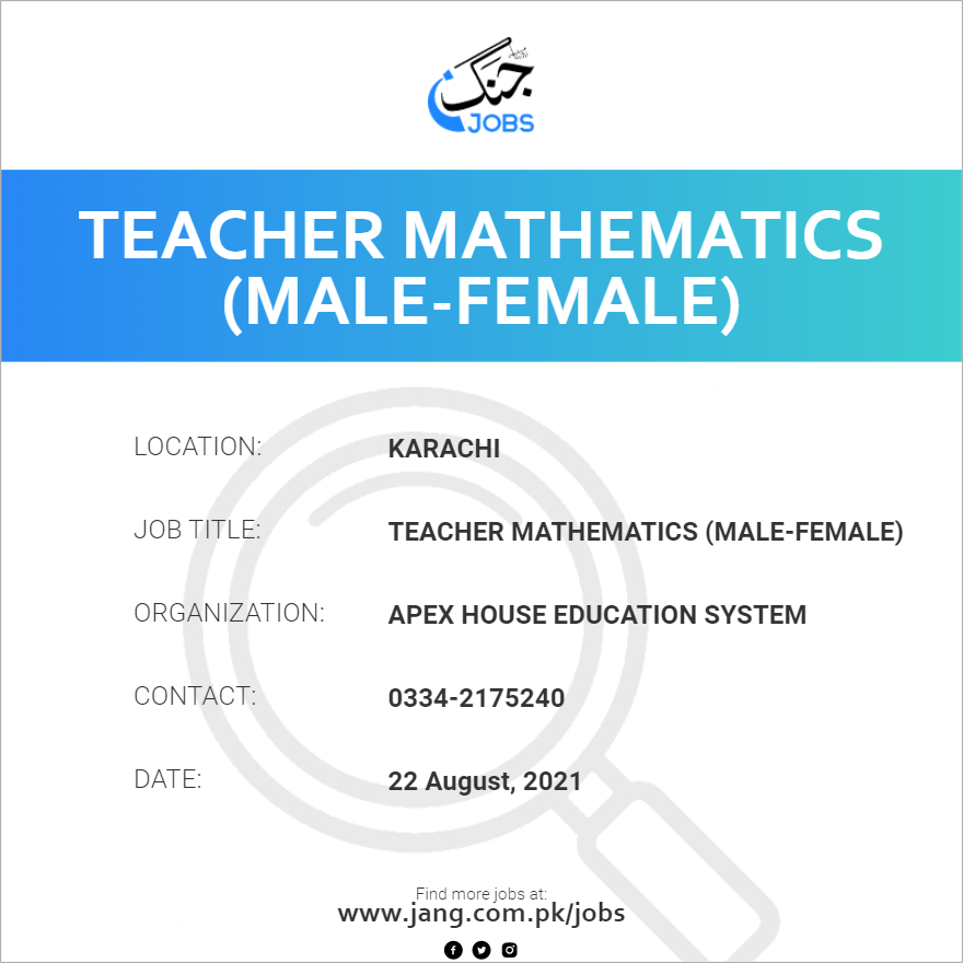 Teacher Mathematics (Male-Female)