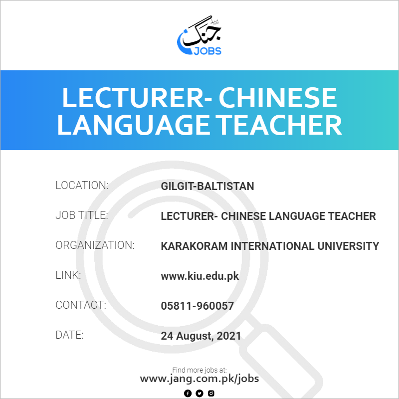 Lecturer- Chinese Language Teacher