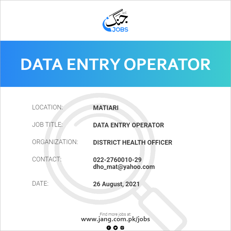 Data Entry Operator