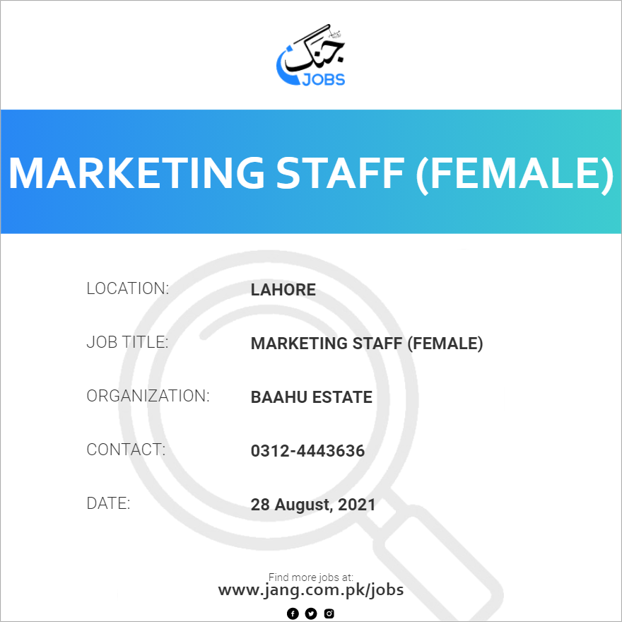 Marketing Staff (Female) 