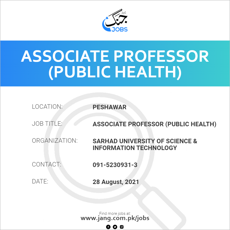 Associate Professor (Public Health)