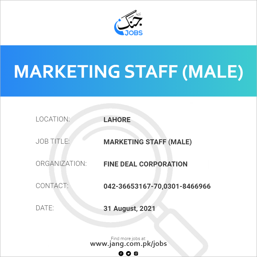 Marketing Staff (Male)