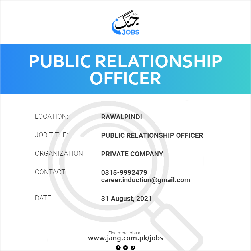 public-relationship-officer-job-private-company-jobs-in-rawalpindi